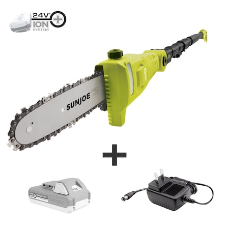 Sun Joe 24-Volt 8-Inch 2-Ah Cordless Telescoping Pole Chainsaw 24V-PS8-LTE